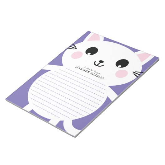 Kids Kitty Cat Cute Personal Stationary Notepad ノートパッド (アングル)