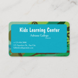 kids leaning center  Business card (editable) 名刺