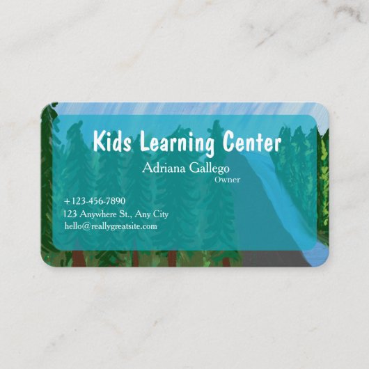 kids leaning center Business card (editable) 名刺 (正面)