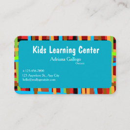 kids leaning center  Business card (editable) 名刺