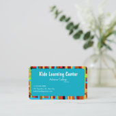 kids leaning center Business card (editable) 名刺 (スタンド正面)