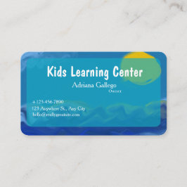 kids leaning center  Business card (editable) 名刺