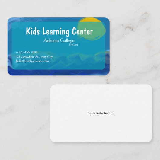 kids leaning center  Business card (editable) 名刺 (正面/裏面)