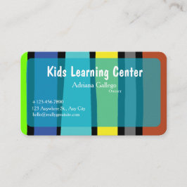 kids leaning center  Business card (editable) 名刺