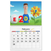 Kids Learning Calendar – ABC & 123 Educational カレンダー (2月 2027)