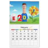Kids Learning Calendar – ABC & 123 Educational カレンダー (2月 2026)