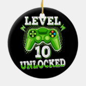 Kids Level 10ロック解除済み誕生日ビデオゲーム10th セラミックオーナメント (裏面)