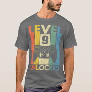 Kids Level 9 Unlocked Shirt Funny Video Gamer Tシャツ