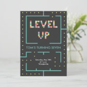 Kids level up birthday invitation card  招待状 (スタンド正面)