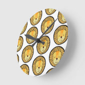 Kids Lion Jungle Animal Pattern ラウンド壁時計 (傾斜)