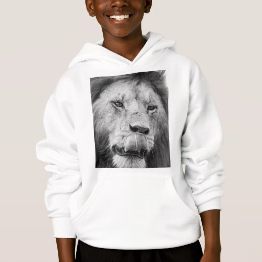 Kids’ Lion Printed Pullover Hoodie (正面)