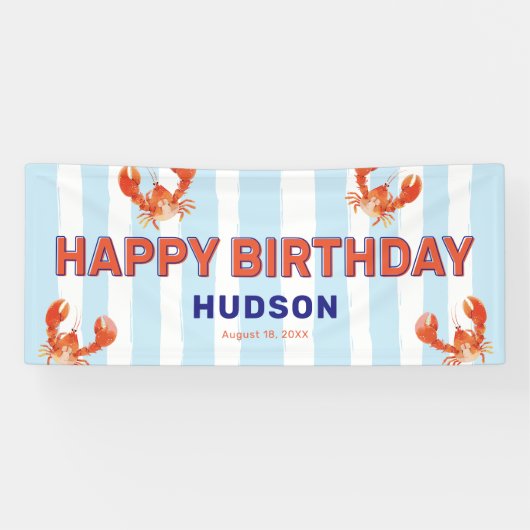 Kids Lobster Happy Birthday 横断幕 (横)