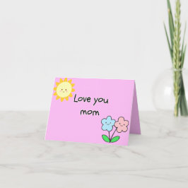 Kids "Love You Mom" Cute Mother's Day/Birthday サンキューカード