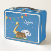 kids lunch boxes safari animals メタルランチボックス (正面)