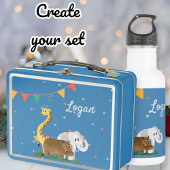 kids lunch boxes safari animals メタルランチボックス