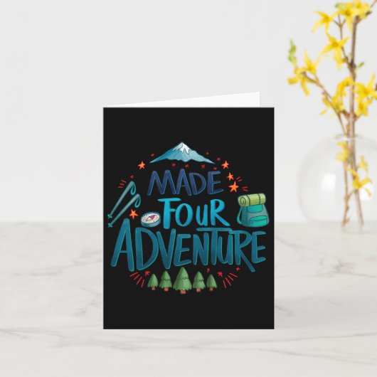 Kids Made Four Adventure 4th Birthday Party Campin カード (黄色い花)