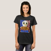 Kids Maine Bald Eagle  Proud American Flag Boys Gi Tシャツ (正面フル)