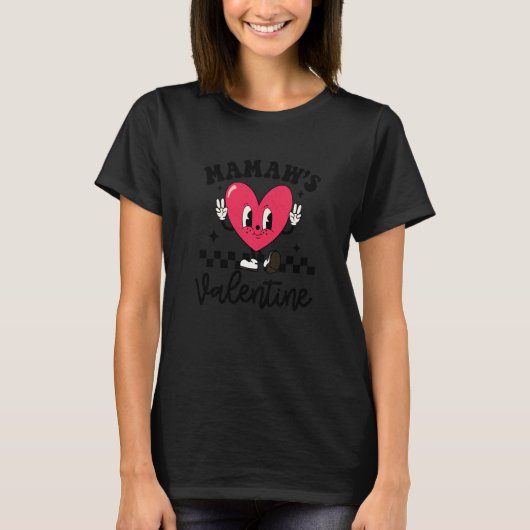 Kids Mamaw's Valentine Cute Heart Love Family Vale Tシャツ (正面)