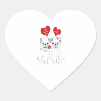 Kids Matching Valentines Pug Dog Lover Gift ハートシール