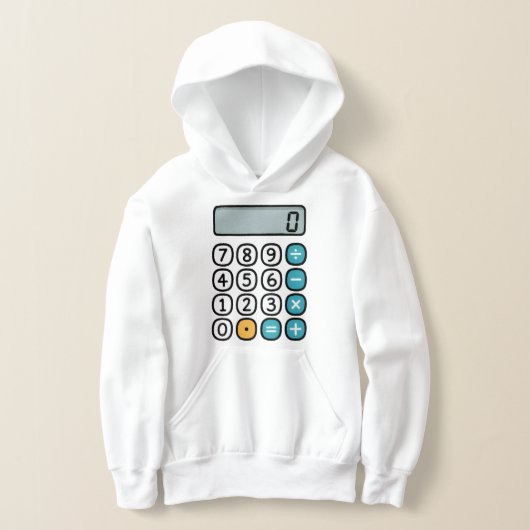 Kids Maths Calculator Hoodie for Primary School (レイダウン)