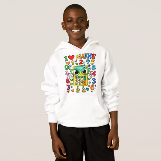 Kids Maths Numbers Hoodie | I Love Maths (正面フル)