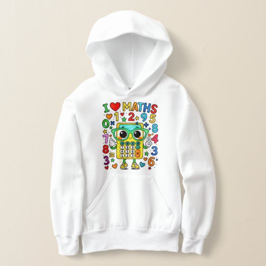Kids Maths Numbers Hoodie | I Love Maths (レイダウン)