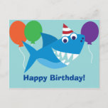 Kids Medical Dental Patient Birthday Greetings ポストカード<br><div class="desc">このデザインは、おもしろいキッズテーマで歯が多くほほ笑み、パーティー帽をかぶったサメです。 風船が彼の後ろに浮かぶ。 文字がハッピーバースデー!裏側では、文字は素晴らしい患者にハッピーバースデーを言う。 あなたの誕生日があなたと同じくらい特別であることを願っています。 歯科医を念頭に置いて作ったのですが、小児医療やセラピー室などでも使えます。 お子様中心のお仕事をしているお客様は、このはがきを受け取ったお子様に楽しむ挨拶をします。それはまた、素晴らしハートやユーモアのセンスが軽い人にも当てはまります。</div>