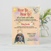 Kids Medieval Renaissance King Birthday Invitation 招待状 (スタンド正面)
