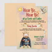 Kids Medieval Renaissance King Birthday Invitation 招待状 (正面/裏面)