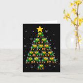 Kids Men Women Tractor Christmas Tree Farmer Xmas  カード (黄色い花)