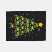 Kids Men Women Tractor Christmas Tree Farmer Xmas  フリースブランケット (正面(横))