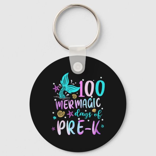 Kids Mermaid Tail 100 Mermagic日のPre-K For T キーホルダー (正面)