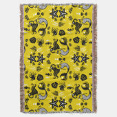 Kids Mermaid Yellow Beach スローブランケット (正面縦)