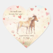 Kids Miniature Horse Valentine Heart Sticker ハートシール (正面)