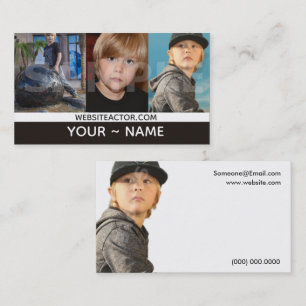 Kids ModelsとActorsのヘッドショットテンプレートカード 名刺