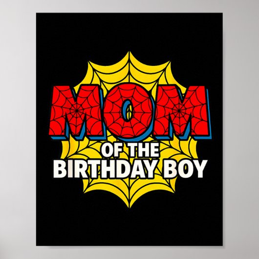 Kids Mom Of The Birthday Boy Sder Theme Party Matc ポスター (正面)
