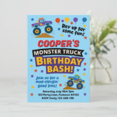 Kids Monster Truck Birthday Party Invitation 招待状 (スタンド正面)