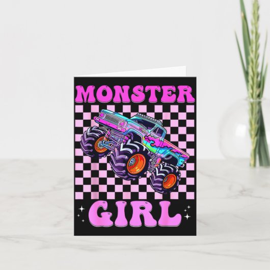 Kids Monster Truck Girl Nk Monster Trucks Lover Mo カード (正面)