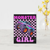 Kids Monster Truck Girl Nk Monster Trucks Lover Mo カード (黄色い花)