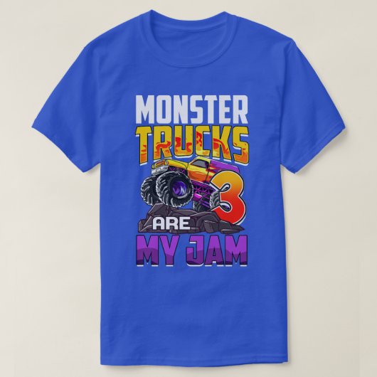 Kids Monster Trucks Are My Jam 3rd Birthday Monste Tシャツ (デザイン正面)