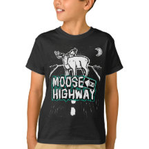 Kids Moose on a Highway Shirt （黒）