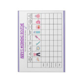 Kids Morning Routine Checklist with Cute Icons ノートパッド (回転)