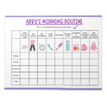 Kids Morning Routine Checklist with Cute Icons