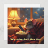 Kids' Movie & Parents' Date Night Invitation Card 案内状 (正面/裏面)