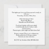 Kids' Movie & Parents' Date Night Invitation Card 案内状 (裏面)