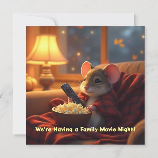 Kids' Movie & Parents' Date Night Invitation Card 案内状 (正面)