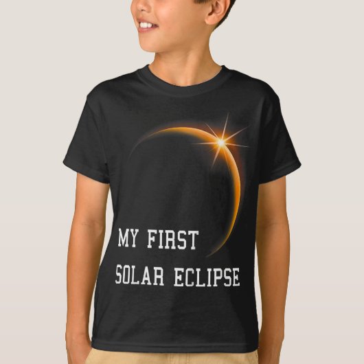 Kids My First 太陽の Eclipse Boys Girls 2024 太陽の Tシャツ (正面)