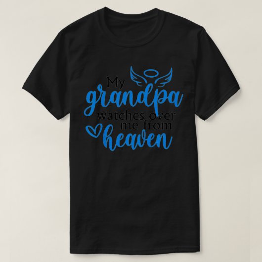 Kids My Grandpa Watches Over Me From Heaven Memori Tシャツ (デザイン正面)