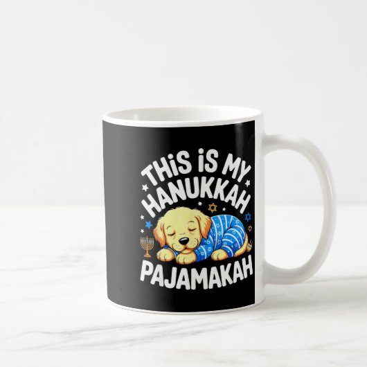Kids My Hanukkah Pajamas Pajamakah Puppy Hanukkah  コーヒーマグカップ (右)