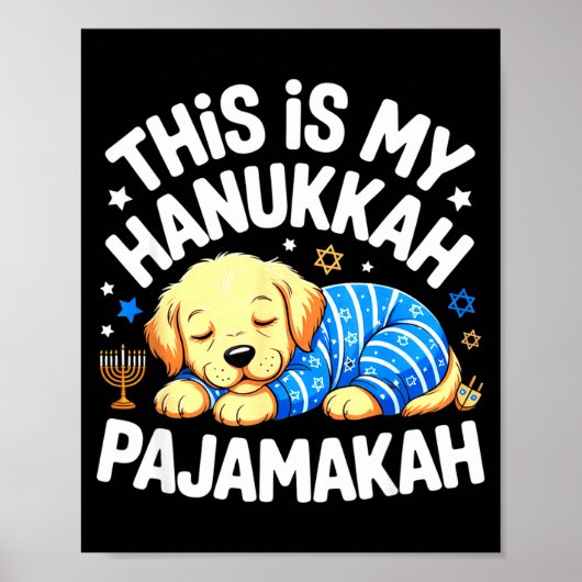 Kids My Hanukkah Pajamas Pajamakah Puppy Hanukkah  ポスター (正面)